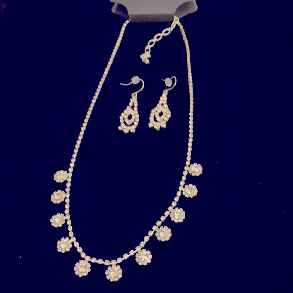 Crystal Necklace and Earrings